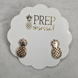 Gold Pineapple Stud Earrings